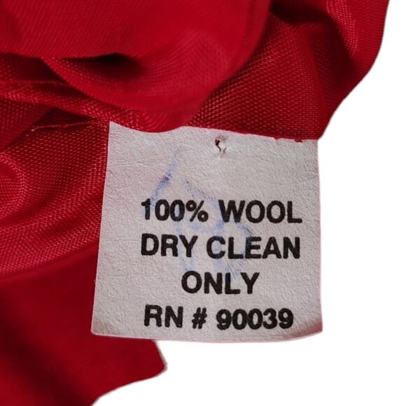 Vintage Bicci Florine Wachter Red Wool Power Suit 10 Jacket Skirt 80s Velvet - Picture 16 of 16